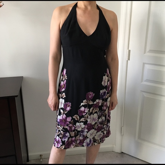 ADRIANNA PAPELL Silk Short Floral Print Dress S-12 - Picture 6 of 8